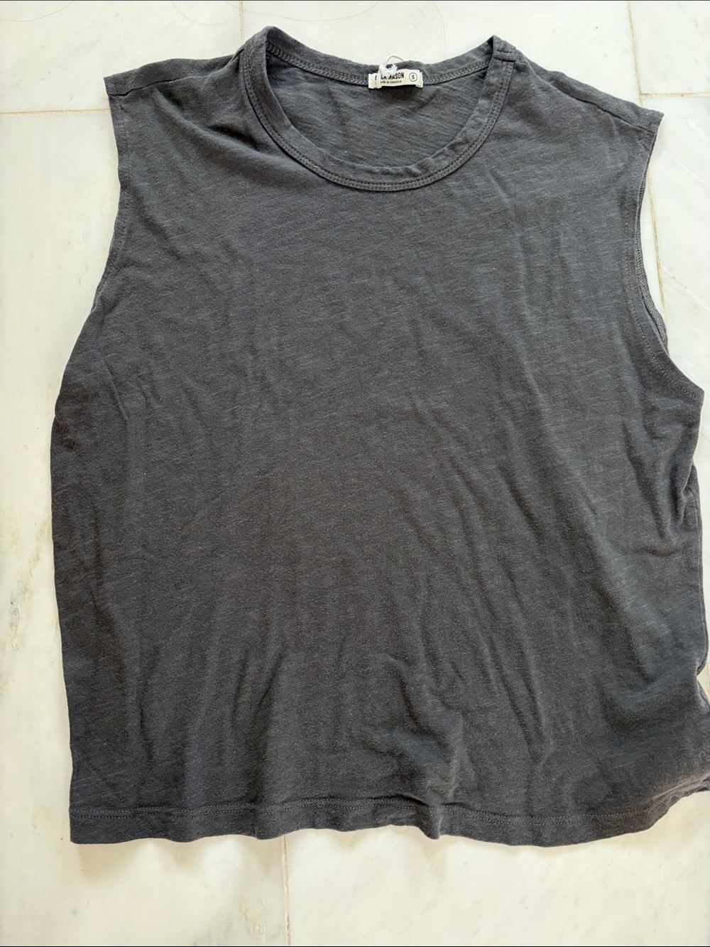Buck Mason Sleeveless muscle Tank in Charcoal